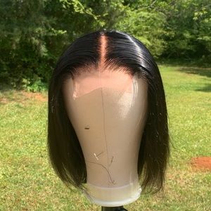 Human Hair custom closure bob wig